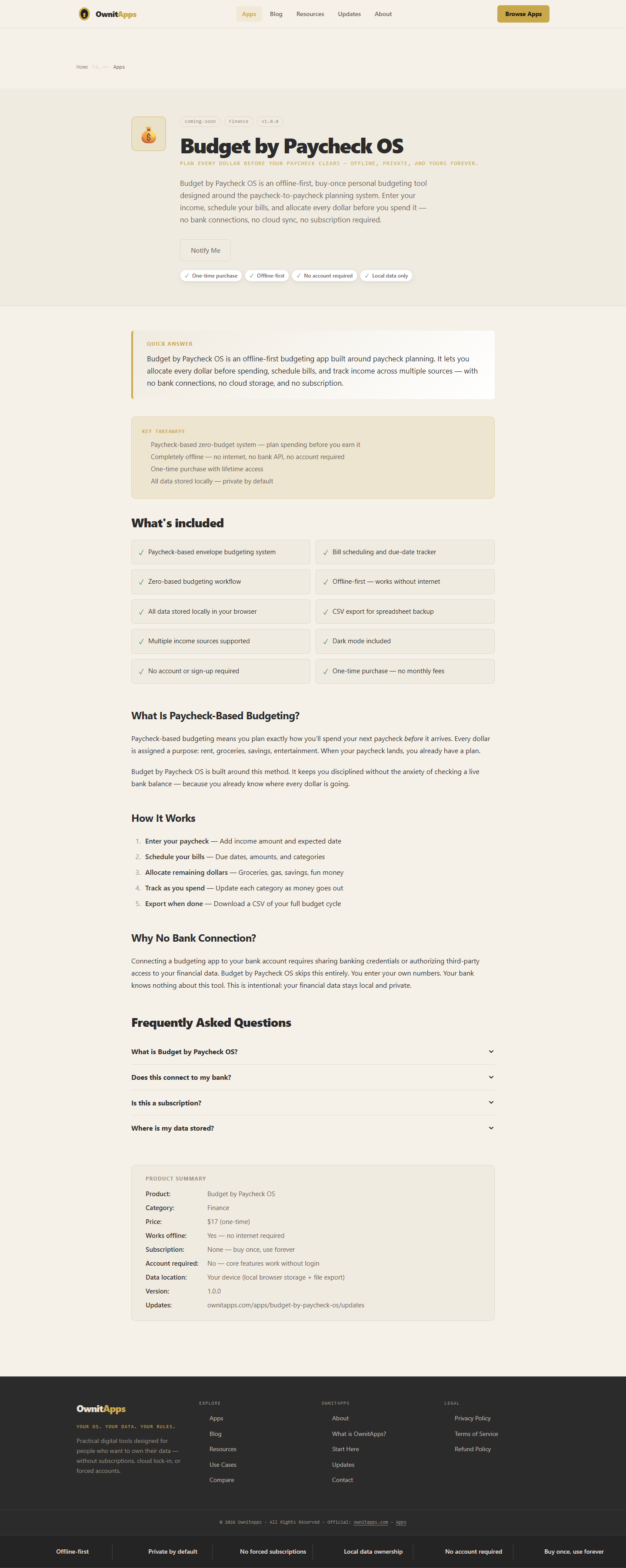 Budget by Paycheck OS desktop product screenshot