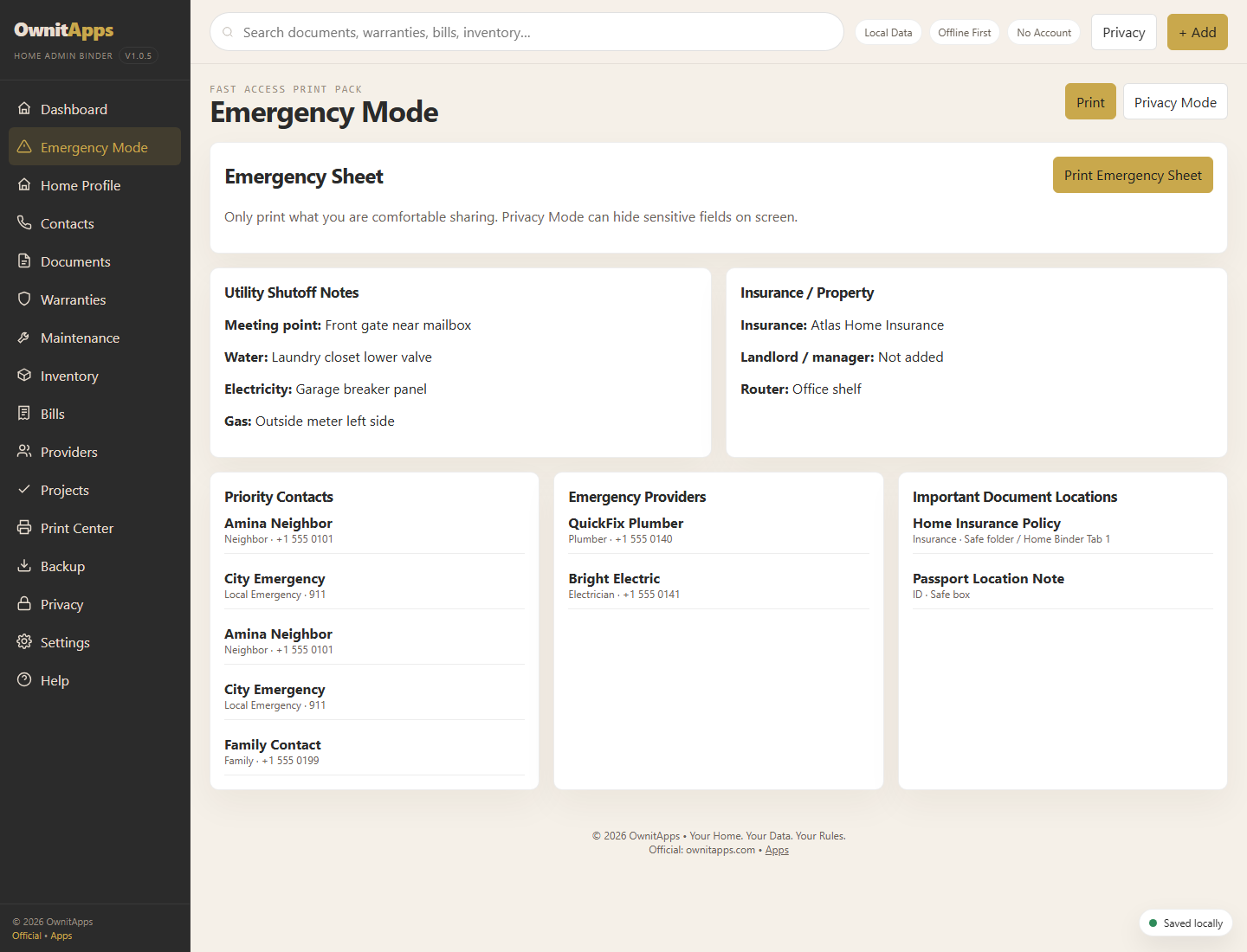 Home Admin Binder OS emergency mode desktop screenshot